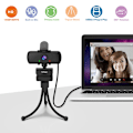 Miniatyrbilde 2 av 6: Høy kvalitet 1440p Full HD PC Webkamera med mikrofon, stativ, for USB Desktop & Bærbar PC,Live Streaming Webcam for Video Calling-K420