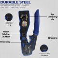 Miniatyrbilde 6 av 8: Crimp Tool Pass Through Crimper Cutter for Cat6a Cat6 Cat5 Cat5e 8P8C Modular Connector Ethernet Crimp Tool