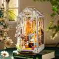 Miniatyrbillede 4 af 8: Robotime Rolife Garden Hus Bog Nook Kit Bog hylde indsats Nem saml legetøj