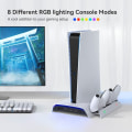 Pikkukuva 3 / 7: Jäähdytysasema PS5 lisätarvikkeille Pystysuuntainen jalusta RGB Playstation 5 pelitarvikkeille