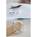 Miniatyrbild 2 av 5: 925 Sterling Silver Kvinna Manschett Armband Öppet Löv Format Justerbar Charm Bangle