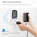 Miniatyrbillede 5 af 5: Professionel 220V Digital LCD Power Meter Wattmeter Socket Watt Kwh Energy Measuring Outlet EU Stik