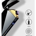 Miniatyrbillede 2 af 4: Varm Elektrisk Vindtæt Metal Lighter Dobbelt Arc Flamefri Plasma Genopladelig USB Lighter