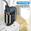 Miniatyrbillede 3 af 7: 3.1A 4 porte USB rejse oplader hurtig opladning QC 3.0 væg opladning