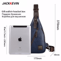 Miniatyrbillede 3 af 8: Mode Crossbody Taske Tyverisikre Rotable Knap Åben Læder Bryst tasker Mænd Skulder tasker