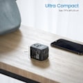 Pikkukuva 4 / 6: Universaali matka sovitin kaikki yhdessä matka laturi 3 USB portilla ja 1 C-tyypin seinälaturi