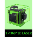 Miniatyrbilde 5 av 8: Laser Nivå 12 Linjer 3D nivå Selvnivellerende Horisontal og Vertikal Kross Super Kraftfull Grønn Laser Beams