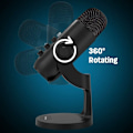 Miniatyrbild 5 av 7: USB mikrofon för PC Mac spel inspelning streaming poddsändning, dator kondensator mikrofon med telefon adapter hörlurar utgång