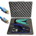 Miniatyrbilde 2 av 8: Crimp Tool Pass Through Crimper Cutter for Cat6a Cat6 Cat5 Cat5e 8P8C Modular Connector Ethernet Crimp Tool