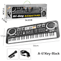 Miniatyrbilde 1 av 10: Elektronisk Piano Keyboard Bærbart 61 Keys Orgel med Mikrofon Utdanning Leker