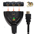 Miniatyrbillede 3 af 6: Mini 3 Port 1.4b 4K Switcher Splitter 1080P 3 in 1 out Port Hub