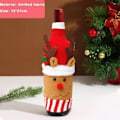 Miniatyrbillede 9 af 11: Jul vin flaske cover sæt nisse snemand vævet vin flaske poser til julefest middag bord pynt