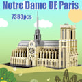 Miniatyrbillede 3 af 4: Mini Notre-Dame DE Paris Model Bygningsblokke Kirke Arkitektur Tibet Potala Palads mursten Legetøj Til børn