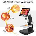 Miniatyrbild 3 av 7: 1000X 4,3" LCD Digitalt Mikroskop 1080P Mynt Mikroskop 8 LED Ljus USB förstoringsglas Llödning Reparation Mikroskop för Vuxna/Kbarn