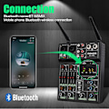 Miniatyrbillede 2 af 5: 4 Kanals Lyd Mixer med Trådløs Mikrofon USB Lyd Bord Bluetooth Konsol DJ Mixing