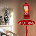 Miniatyrbilde 6 av 7: Julenissen Jule Tre Snømann Gate Lampe Dekor Ornamenter Snø lys