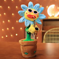 Miniatyrbillede 4 af 5: Musical Sang Dans Legetøj Repeating Taling Record Speaking Solflower Soft Plysh
