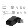 Miniatyrbillede 3 af 6: USB Hub 2.0 Adapter Roter Høj Speed U Disk Reader Splitter 3 Porte