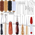 Miniatyrbild 4 av 9: Professionellt Läder Hantverk Verktyg Kit Hand Sömnad Söm Punch Carving Arbete Sadel Set Tillbehör