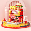 Miniatyrbillede 1 af 6: Gør-det-selv arkitektur butik gade udsigt mad hus bygning klodser kit piger klodser klassisk film model børn legetøj
