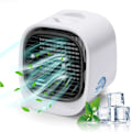 Miniatyrbild 1 av 6: Bärbar Mini Skrivbord Luft Kylare USB Uppladdningsbar 300ML Vatten Tank LED Ljus Kylning Luft Fläkt Konditionering