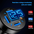 Miniatyrbillede 4 af 6: Hurtig opladning cigaret lighter adapter 4 port USB A USB C hurtig opladning telefon oplader