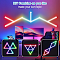 Miniatyrbillede 4 af 7: Smart Wall Lampe RGBIC Lys Bar DIY Atmosfære Nat Lys APP Musik Rhythm TV Baggrundsbelysning