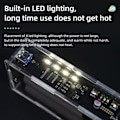 Miniatyrbild 5 av 7: Two Way No Welding LED Light Digital Display Transparent Punk Batteri Snabb Charge Power Bank Case