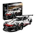 Miniatyrbillede 1 af 7: Teknisk Porscheed 911 RSR Super Racing Bygge Klodser Klodser Model Super Bil Legetøj