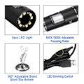Miniatyrbillede 5 af 5: 1600X 2MP 1080P LED Digital elektronisk mikroskop Termisk kamera til lodning forstørrelsesglas endoskopisk