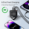 Miniatyrbillede 3 af 6: 3.1A 6 in 1 3USB 3PD Oplader QC3.0 Hurtig Opladning Hurtig Oplader