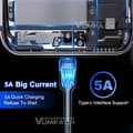 Miniatyrbillede 3 af 5: Hurtigt USB-C-kabel Type-C opladerkabel 2m til Samsung S21 Xiaomi Huawei iPhone 16 15 Grå