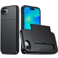 iPhone 16E cover med kortholder Sort Sort