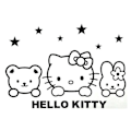 Miniatyrbild 1 av 2: Väggdekor - Hello Kitty med vänner svart