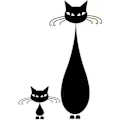 Miniatyrbild 2 av 2: Väggdekor - Katt Konst svart