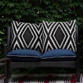 Pikkukuva 1 / 5: Vedenpitävät Boho Ulkotyynynpäälliset Geometriset Tyynynpäälliset Patiolle Puutarhaan 2 kpl, 18 x 18 tuumaa 18x18 Musta