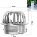 Miniatyrbilde 2 av 5: Rustfrie metallrennerfiltre for å holde avløpet rent. Stopper løv og rusk. Egnet for 76 mm ID-rør