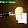 Miniatyrbild 4 av 5: LED Nattlampa, 2-pack, Plug-and-Play Automatisk Nattlampa med Ljussensor, Nattlampa för Barnrum, Hall, Vardagsrum, Trappor