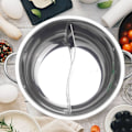 Miniatyrbillede 3 af 5: 2 stk. 28 cm Dobbelte Delte Rustfri Stål Hot Pot 28 cm Køkkenredskabssæt Varme Suppegryder