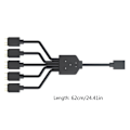 Miniatyrbillede 4 af 5: ARGB 1 til 5 3-pins 5V Fleksibelt Blæser RGB-adapterkabel Computer til kabinetstikdeler til MSI