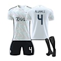 Miniatyrbilde 1 av 2: Ajax bortedrakt for barn 2023/24 med sokker 4 ALVAREZ L 4 ALVAREZ