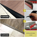 Pikkukuva 5 / 5: 2 m itseliimautuva PVC-vinyylilattialista, kynnyslistat, siirtymäprofiilit, maton reunalista, ovilista, 3 mm musta
