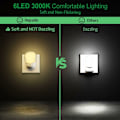 Miniatyrbild 5 av 5: LED Nattlampa, 2-pack, Plug-and-Play Automatisk Nattlampa med Ljussensor, Nattlampa för Barnrum, Hall, Vardagsrum, Trappor