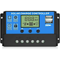 Miniatyrbillede 1 af 5: Solcelleladningsregulator, Dobbelte USB-porte Intelligent Solpanel Batteriregulator, Multifunktionel Justerbar LCD-skærm Gadelampecontroller, 12V