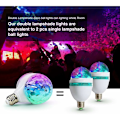 Miniatyrbillede 3 af 5: Scenebelysning, E27 RGB LED Disco Scenebelysning Kugle Lys 2 Roterende Hoveder Fest Effektlampe Fairy Lights RGB LED Scenebelysning (220V)