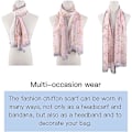 Miniatyrbillede 4 af 4: Blomstret chiffon sjal - Let sjal dame blomstret chiffon sjaler kvinder til sommer
