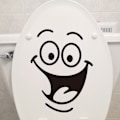 Miniatyrbild 3 av 5: 1 st Rolig Ansikte WC Toalett Dekal Väggmålning Konstdekor Roligt Badrum