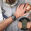 Miniatyrbillede 6 af 6: Quickfit 26 mm silikone blødt sportsvandtæt åndbart armbånd til Garmin Fenix 5X Plus, Fenix 6X Pro/safir, Enduro, Tactix Bravo grönaktig svart