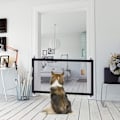Miniatyrbilde 3 av 5: Magisk hundegrind, sikkerhetstrappegrind for hunder med hardere kroker og stolper Svart 110 × 72cm