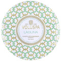 Miniatyrbillede 1 af 5: Voluspa 3-Wick Candle Decorative Tin Laguna 340g White